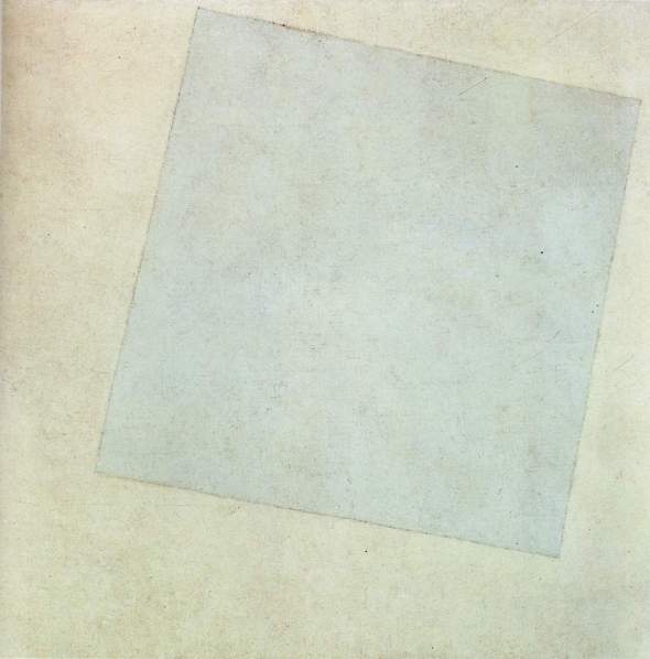 peinture: Malevitch   : composition suprématiste ( carré blanc  sur fond blanc )  1918